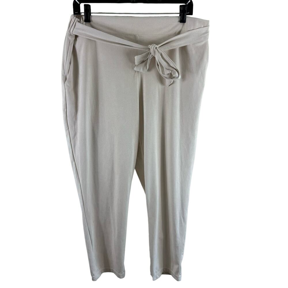One by Chapter One NWT Cream Elastic Waistband Suede Jogger Pants Size L